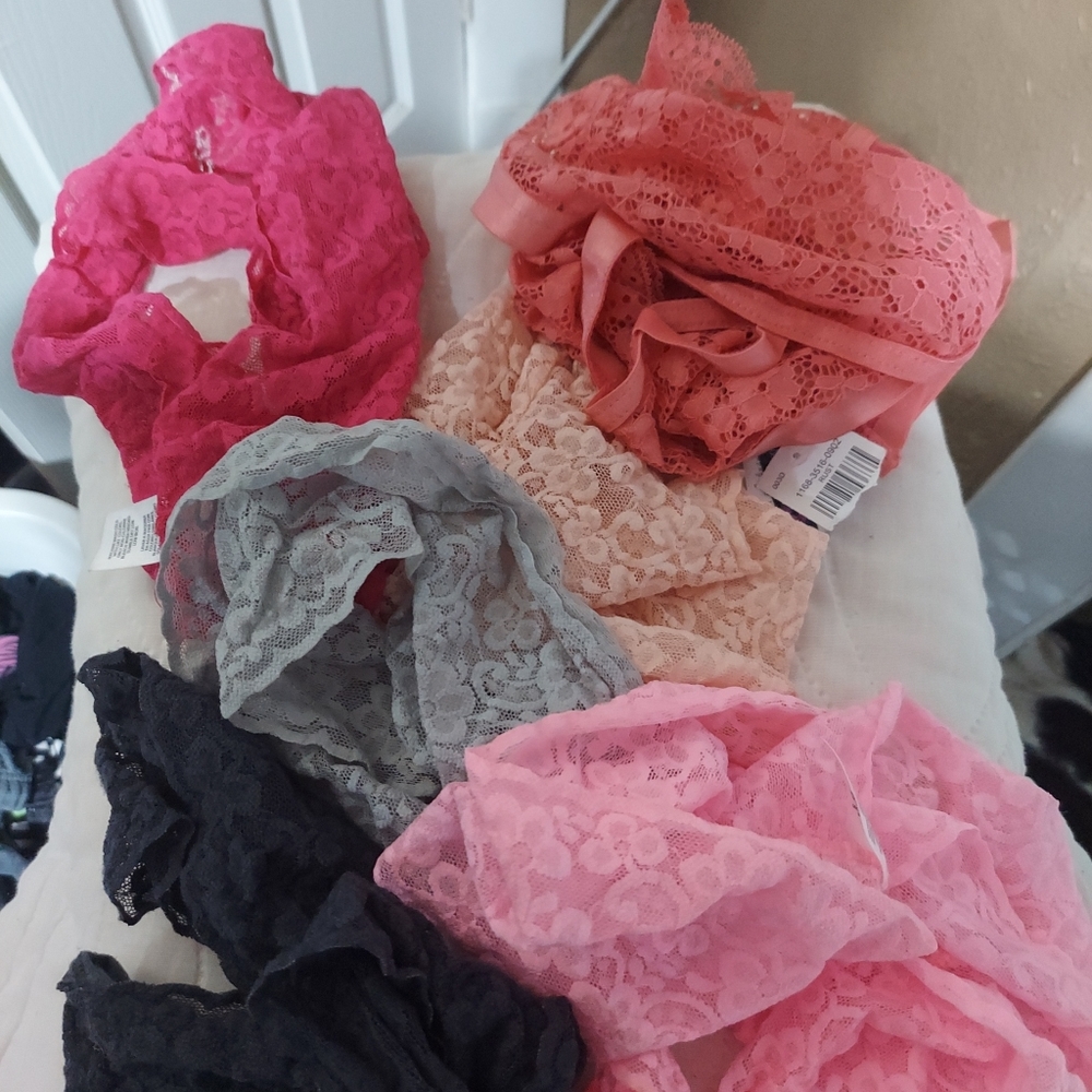 6pair xl - xxl new panties and 1 pair xxl sexy rust colored strappy panties